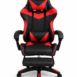 SILLA GAMER CON REPOSAPIES ROJA
