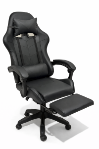 SILLA GAMER CON REPOSAPIES NEGRA - Imagen 2