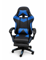 SILLA GAMER CON REPOSAPIES AZUL